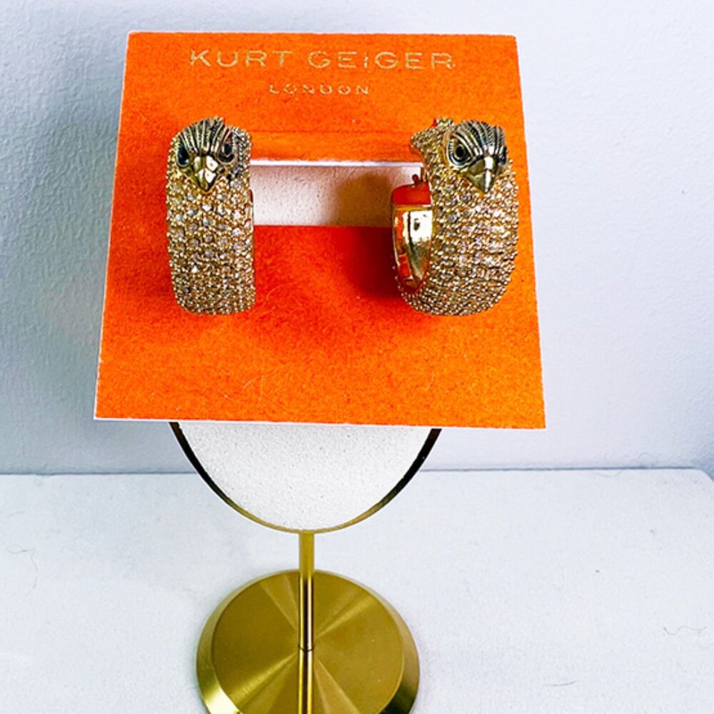 Kurt Geiger London | Eagle Pavé Huggie Hoop Earrings | NWT